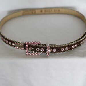 b.b. Simon Pony Hair Belt With Pink Crystals - USA